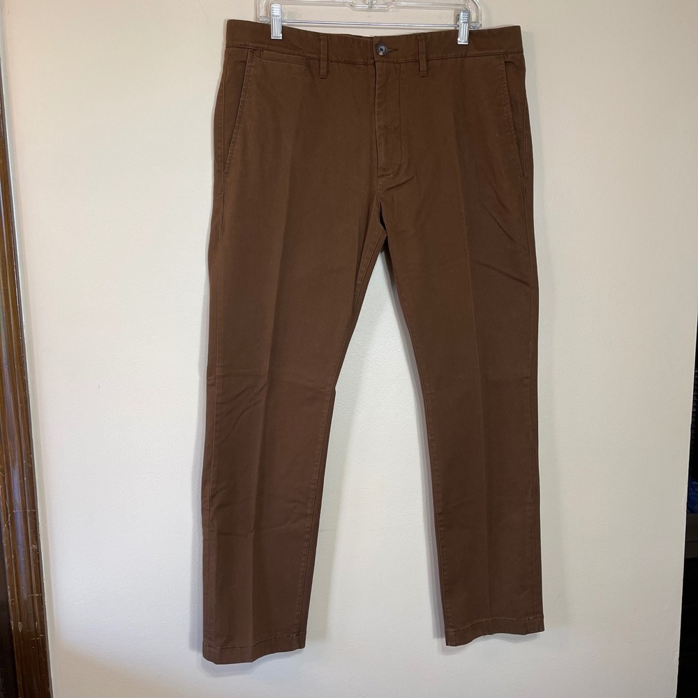 Goodfellow & Co Hennepin Chino Slim Fit Brown Cotton Stretch Pants 36x30 Mens